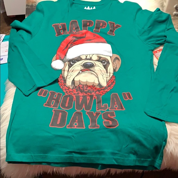 Happy howla days bulldog top NWT or pajama shirt - Picture 3 of 9